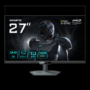 GIGABYTE G27Q2 Monitor Gaming 27” 2K QHD - 2560 x 1440, 200Hz, 1ms, 350 cd/m², Compatible con G-Sync, FreeSync Premium, HDR10, HDMI 2.0, DisplayPort 1.4