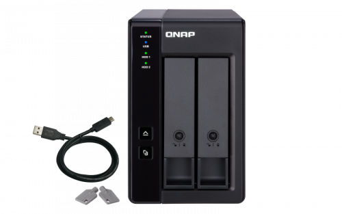 QNAP TR-002 unidad de disco multiple Negro