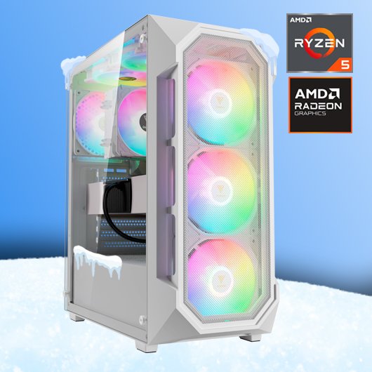 PepiPC Nieve Polar BLANCO – 7500X3D / 32GB / 1TB / RX 9060XT 16GB