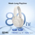 OS-BASEUS BASS BH1 NC WIRELESS NOISE CANCELLING HEADPHONES STARLIGHT OFF-WHITE - Imagen 4