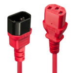 Lindy 30477 cable de transmisión Negro, Rojo 1 m C14 acoplador C13 acoplador