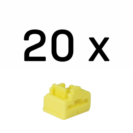 Lindy 47901 bloqueador de puerto RJ-45 Amarillo Acrilonitrilo butadieno estireno (ABS) 20 pieza(s)