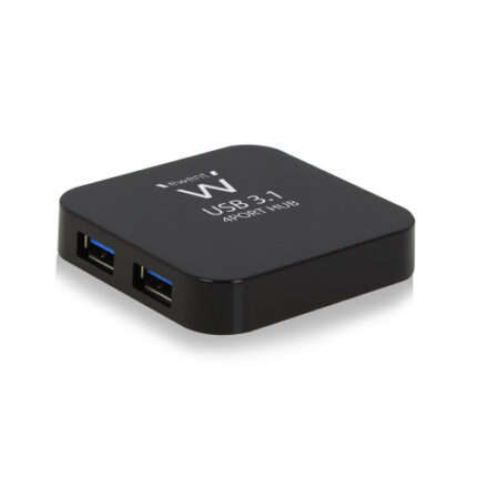 Ewent EW1134 hub de interfaz USB 3.2 Gen 2 (3.1 Gen 2) Type-A 5000 Mbit/s Negro