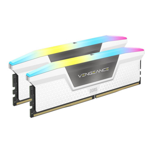 327011 MEMORIA CORSAIR DDR5 64GB 2X32GB PC6000 VENGEANCE RGB BLANCA CMH64GX5M2B6000Z30W - Imagen 1