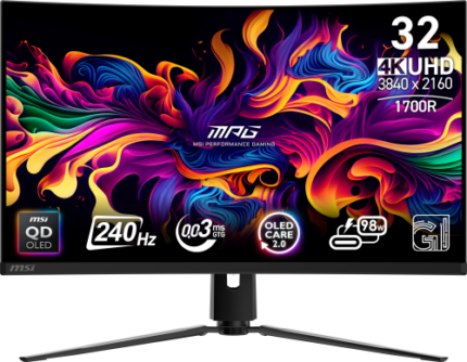 MSI MPG 321CURX QD-OLED pantalla para PC 80 cm (31.5") 3840 x 2160 Pixeles 4K Ultra HD Negro