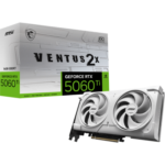 VGA MSI RTX 5060 TI 16G VENTUS 2X OC WHITE PLUS,NV,RTX5060TI,16GB,GDDR7,128BIT,1HDMI+3DP,STORMFORCE FAN (2 VENTILADORES)