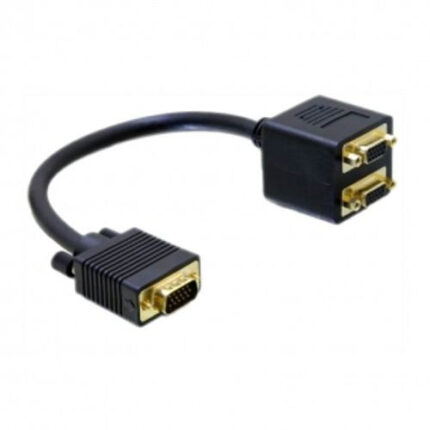NANOCABLE CABLE BIFURCADOR SVGA(3C+9), HDB15/M-2xHDB15/H, ORO, 20 CM
