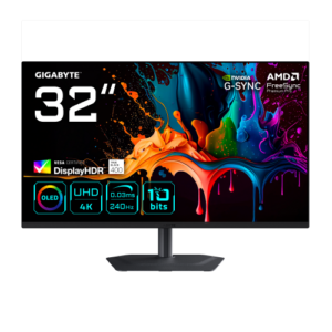 MONITOR GIGABYTE 32" MO32U2,3840X2160 (OLED UHD),0.18PP,1000:0,03MS,165HZ,2HDMI+1DP+3USB3.2+USB TYPE C,ALTAVOCES