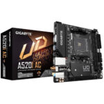 PLACA GIGABYTE A520I AC,AMD,AM4,A520,2DDR4,64GB,DP+2HDMI,GBLAN+WIFIAC+BT4.2,4SATA6+1M.2,2USB3.2,MINI-ITX