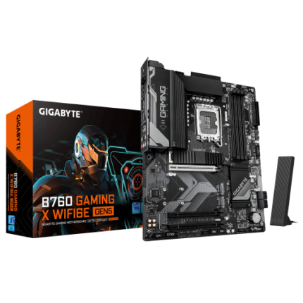 GIGABYTE B760 GAMING X WIFI6E GEN5 Placa Base – Compatible con procesadores Intel Core 14ª generación, VRM de 8+1+1 fases, hasta 5600 MHz DDR5, 3 x M.2 PCIe 4.0, Wi-Fi 6E, LAN 2.5 GbE, USB 3.2 Gen 2