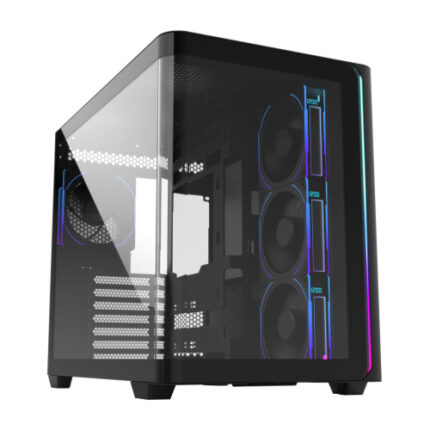 FSP CAJA M580-BP (ATX MID TOWER, USB3.0 X 2, TYPE C, 120MM PWM ARGB REVERSE FANS× 4, DIGITAL FAN SPEED