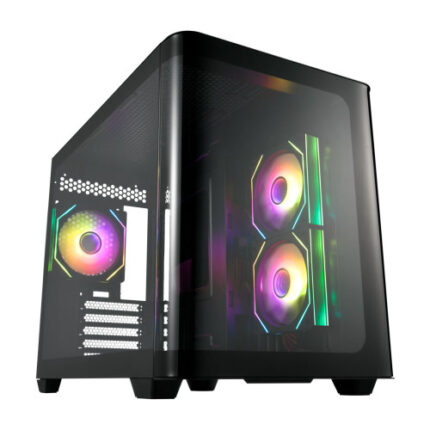 FSP CAJA S380-BA (M-ATX MID TOWER, USB3.0 X 2, TYPE C, 120MM ARGB FAN( SIDE X 2, REAR X 1)