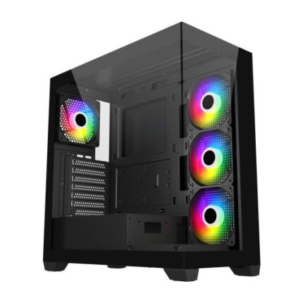 FSP CAJA M340-BA (ATX MID TOWER, USB3.0 X 2, TYPE-C, 120MM REVERSE ARGB FANS× 3 & REAR ARGB FAN X 1