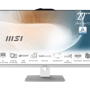 MSI AIO MODERN AM272P 1M-1423EU. 27" IPS LED FHD. INTEL  IRIS XE GRAPHICS. SO-DIMM DDR5 16GB (8GB*2). 512G M.2 PCIE SSD. W11 PRO.BLANCO
