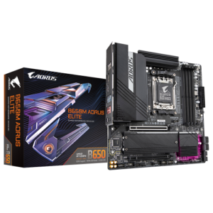 PLACA GIGABYTE B650M AORUS ELITE,AMD,AM5,B650,4DDR5,256GB,HDMI+DP,4SATA3+2M.2,2.5GBE,7USB3.2,MATX