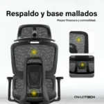Owlotech Regal Silla Escritorio Ergonómica Mesh Negra - Imagen 6