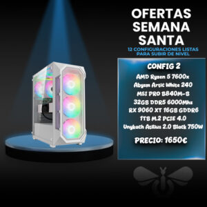 PepiPC GAMING Polaris2 – R5 7600X / 32GB DDR5 / 1TB / RX 9060XT 16GB White Ed