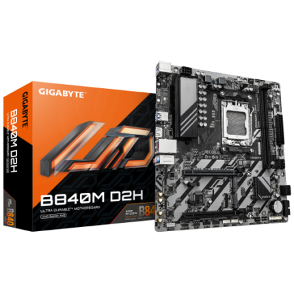 PLACA GIGABYTE B840M D2H,AMD,AM5,B840,2DDR5,128GB,1HDMI+1DP,4SATA3+2M.2,2.5GBELAN,4USB3.2,MATX