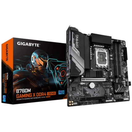 GIGABYTE B760M GAMING X DDR4 GEN5 Placa Base – Compatible con procesadores Intel Core 14ª generación, VRM de 8+1+1 fases, hasta 3200 MHz DDR4, 2 x M.2 PCIe 4.0, LAN 2.5 GbE, USB 3.2 Gen 1
