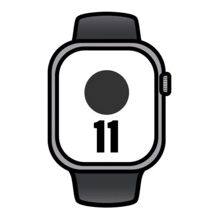 Apple Watch Series 11/ GPS/ 42mm/ Gris Espacial/ Correa Deportiva Negra (S/M)