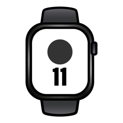 Apple Watch Series 11/ GPS/ 46mm/ Negro Azabache/ Correa Deportiva Negra (M/L)