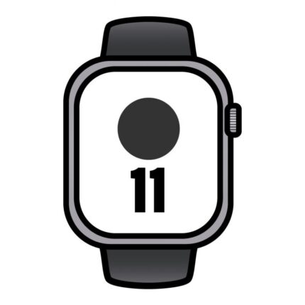 Apple Watch Series 11/ GPS/ Cellular/ 46mm/ Aluminio Gris Espacial/ Correa Deportiva Negra S/M