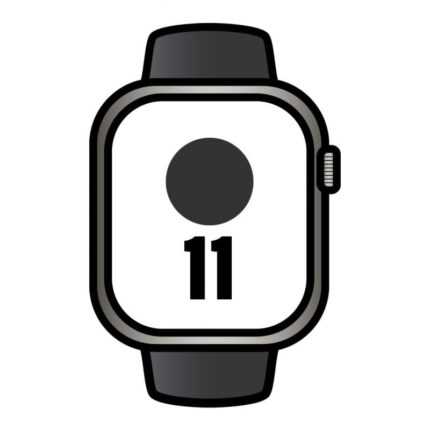 Apple Watch Series 11/ GPS/ Cellular/ 46mm/ Titanio Negro Pizarra/ Correa Deportiva Negra S/M